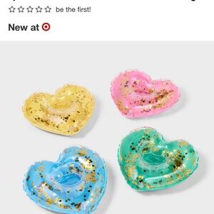 Roller Rabbit Heart-Shaped Inflatable Drink Holders in Yellow, Pink, Blue, Green